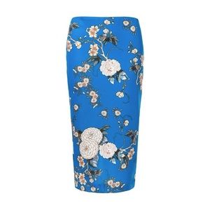 💙 Zara Blue Floral Pencil Skirt 💙